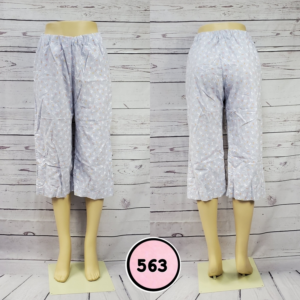 Light Purple Capri Pajama Bottoms Soft Sleepwear Casual Lounge Pants Women - Picture 1 of 5